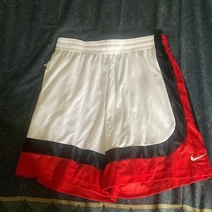 Mens Nike basketball shorts size large in white and red